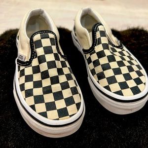Vans, Toddler size 11. Checkerboard classic slip on.
